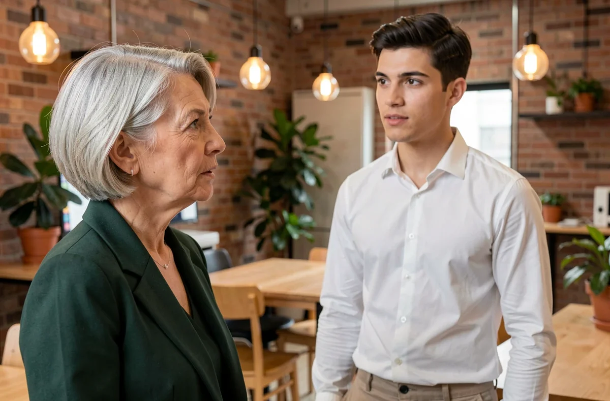 Candidat en entretien dans un espace de coworking concentré sur les paroles de la recruteuse, illustrant la différence entre écouter et entendre