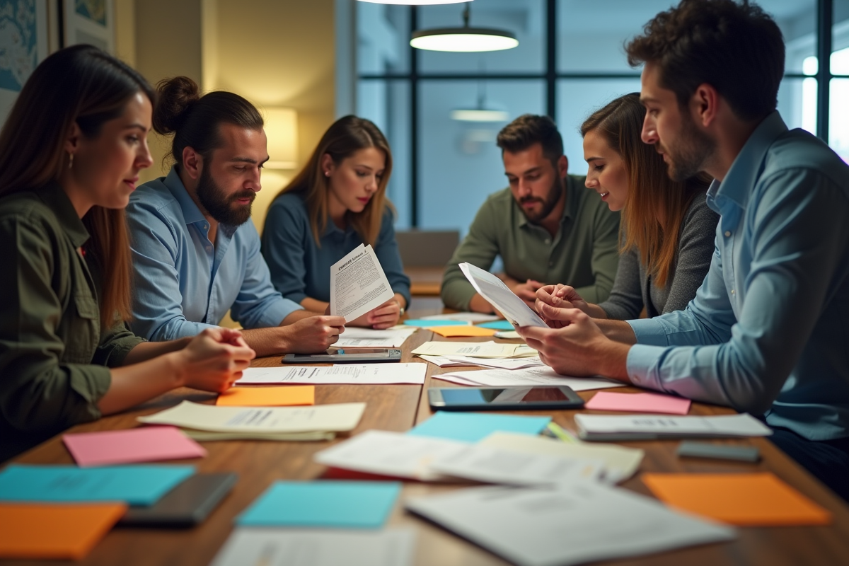Groupe de personnes discutant autour d