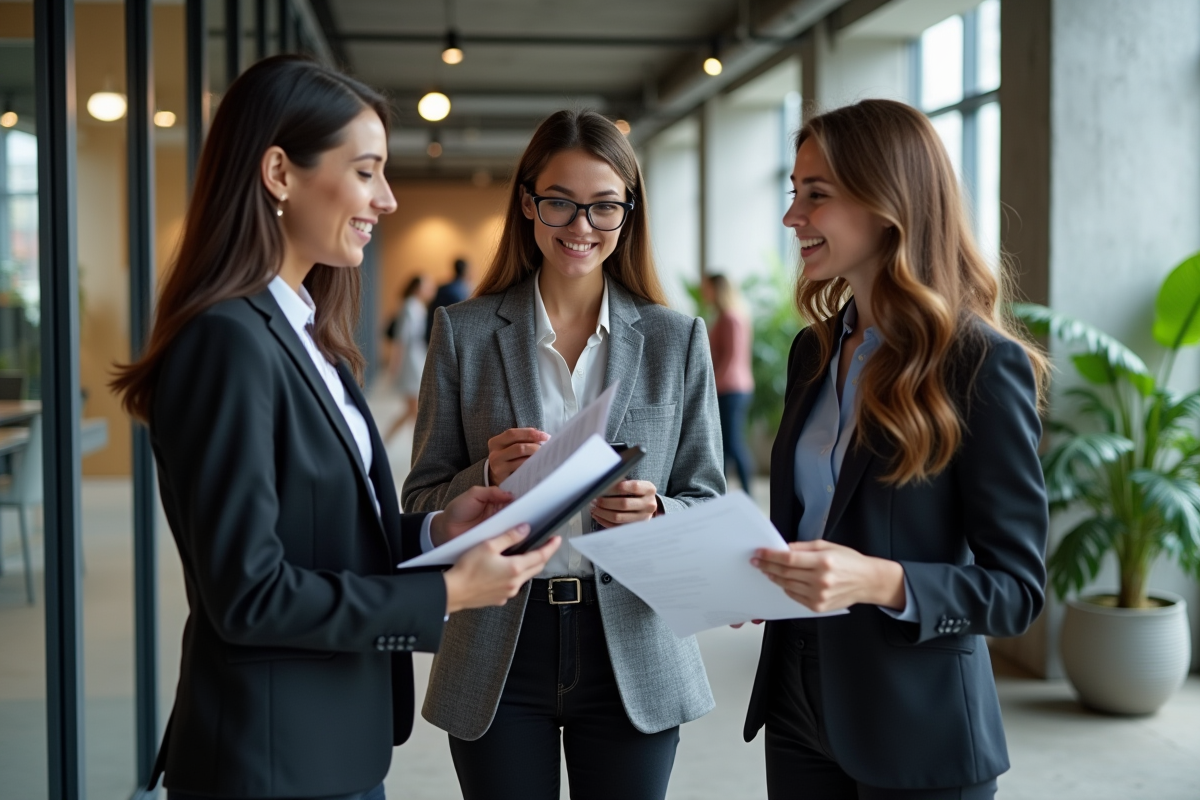 Jeunes professionnels en réunion dans un espace coworking